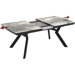 Masa extensibila Magnusplus Robat 160/210/260/310/360x100 Cosmos High Gloss (Grey Marble/Black) Thumb