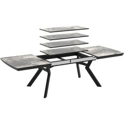 Masa extensibila Magnusplus Robat 160/210/260/310/360x100 Cosmos High Gloss (Grey Marble/Black) Thumb