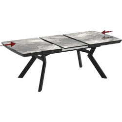 Masa extensibila Magnusplus Robat 160/210/260/310/360x100 Cosmos High Gloss (Grey Marble/Black) Thumb