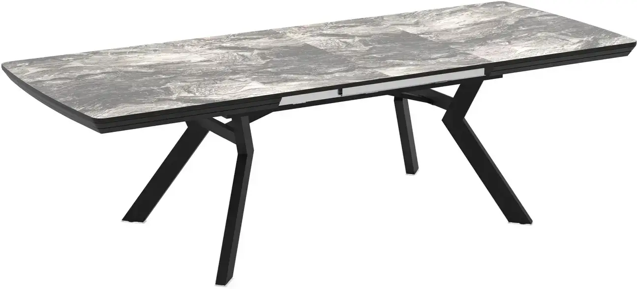 Masa extensibila Magnusplus Robat 160/210/260/310/360x100 Cosmos High Gloss (Grey Marble/Black) - 5