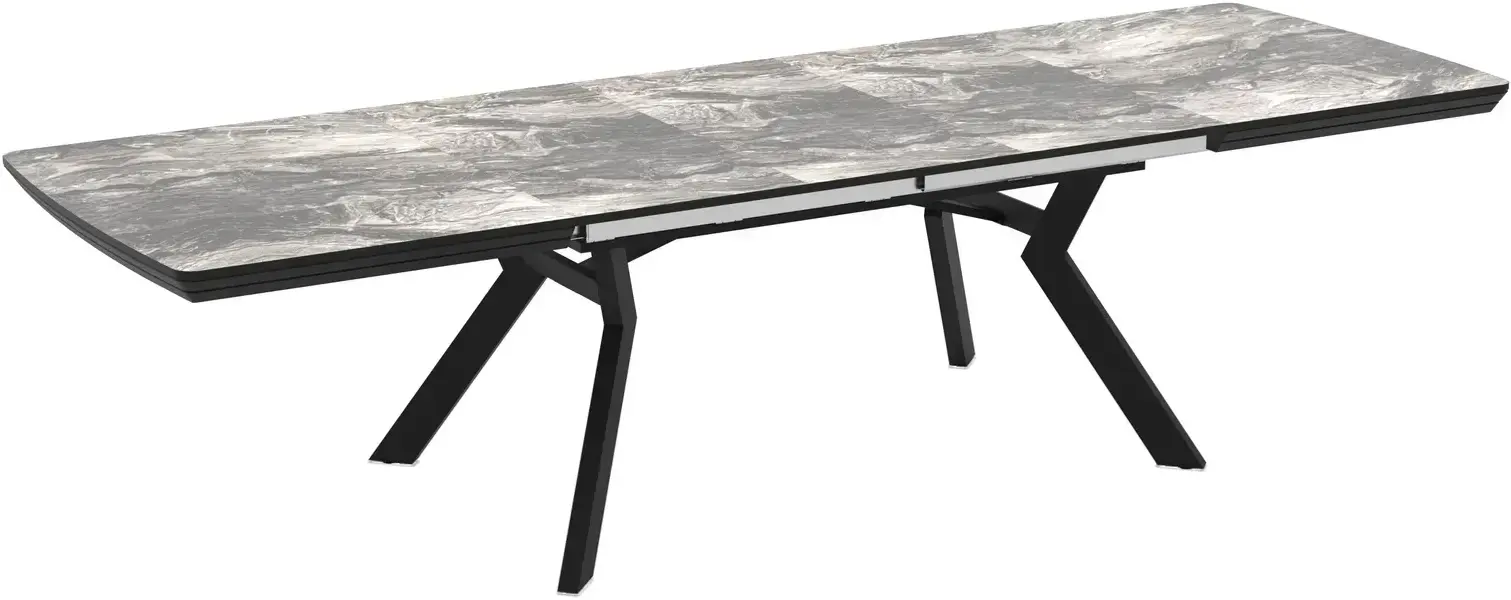 Masa extensibila Magnusplus Robat 160/210/260/310/360x100 Cosmos High Gloss (Grey Marble/Black) - 6