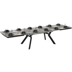 Masa extensibila Magnusplus Robat 160/210/260/310/360x100 Cosmos High Gloss (Grey Marble/Black) Thumb