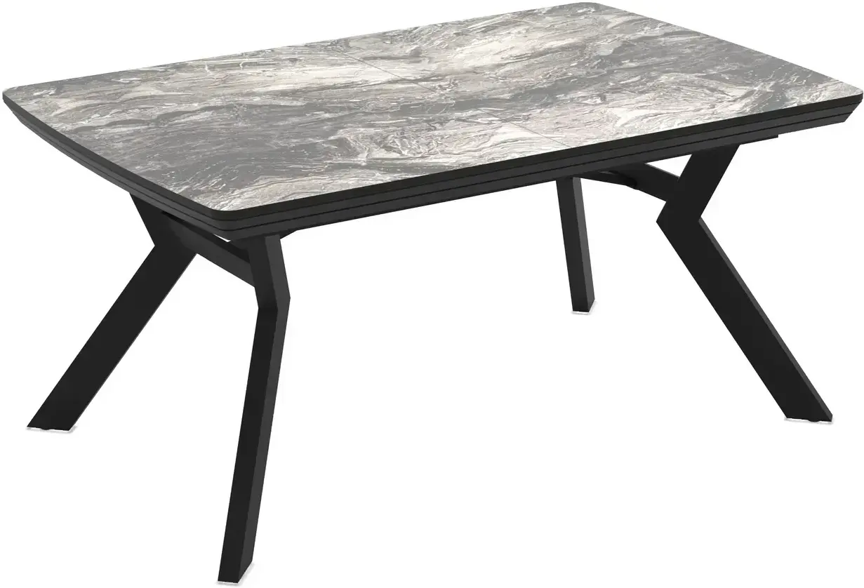 Masa extensibila Magnusplus Robat 160/210/260/310/360x100 Cosmos High Gloss (Grey Marble/Black)