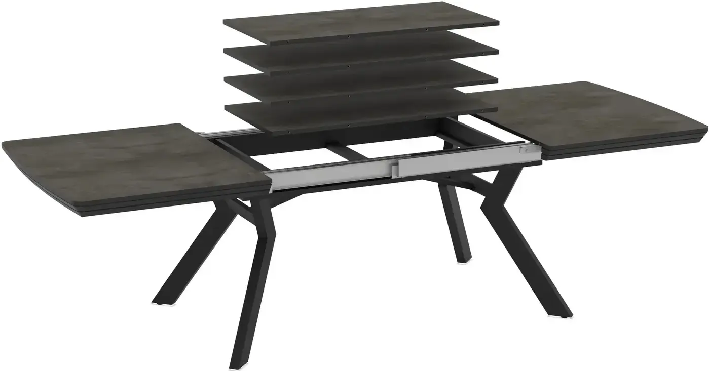 Masa extensibila Magnusplus Robat 160/210/260/310/360x100 Irony (Dark Grey/Black) - 3