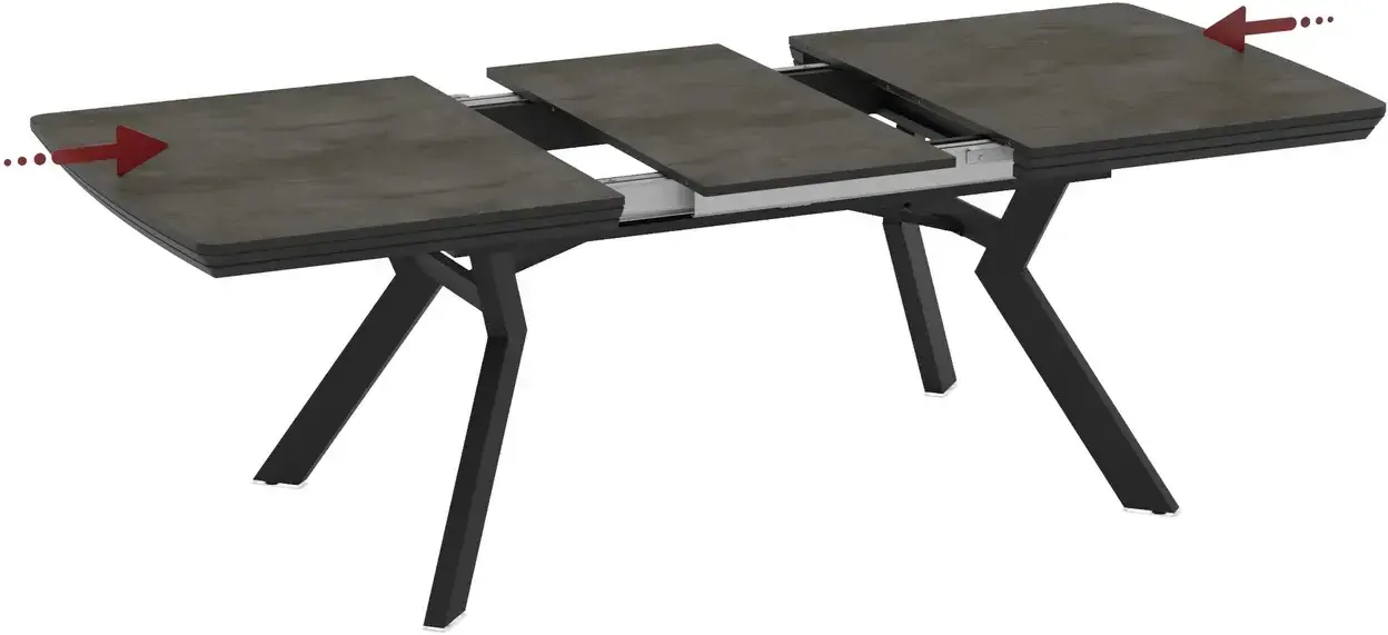 Masa extensibila Magnusplus Robat 160/210/260/310/360x100 Irony (Dark Grey/Black) - 4