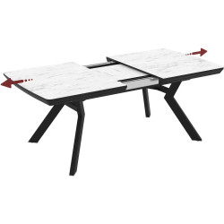 Masa extensibila Magnusplus Robat 160/210/260/310/360x100 Marmo (White Marble/Black) Thumb