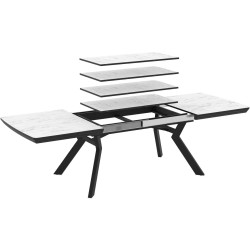Masa extensibila Magnusplus Robat 160/210/260/310/360x100 Marmo (White Marble/Black) Thumb