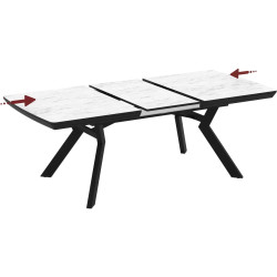Masa extensibila Magnusplus Robat 160/210/260/310/360x100 Marmo (White Marble/Black) Thumb