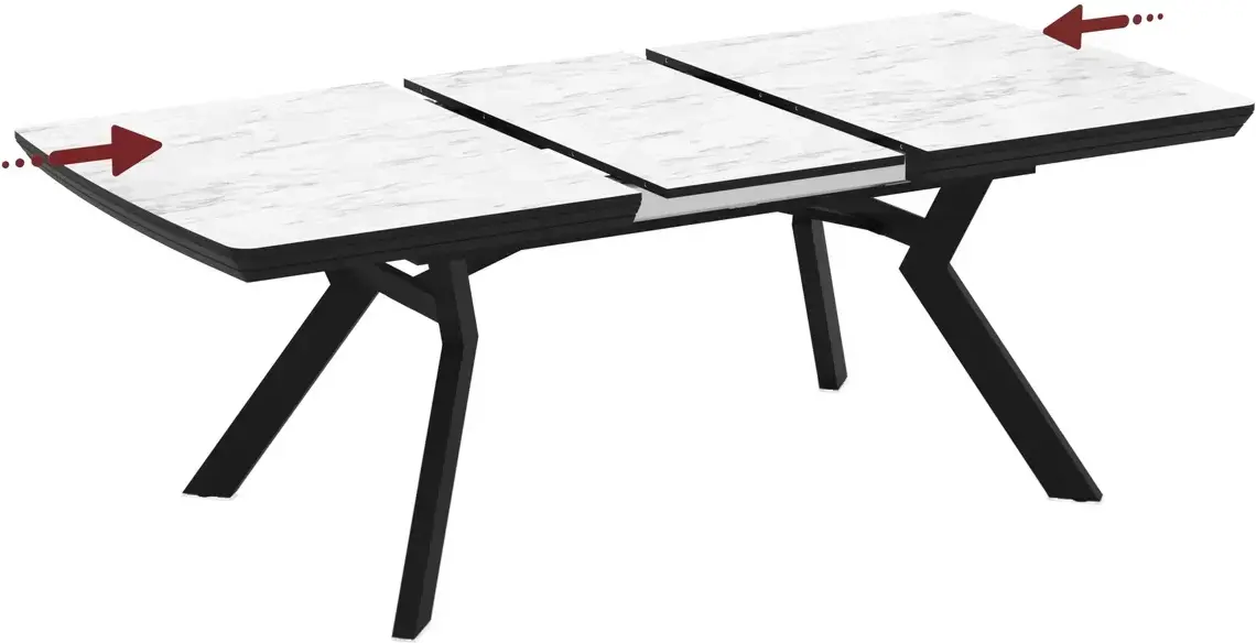 Masa extensibila Magnusplus Robat 160/210/260/310/360x100 Marmo (White Marble/Black) - 4