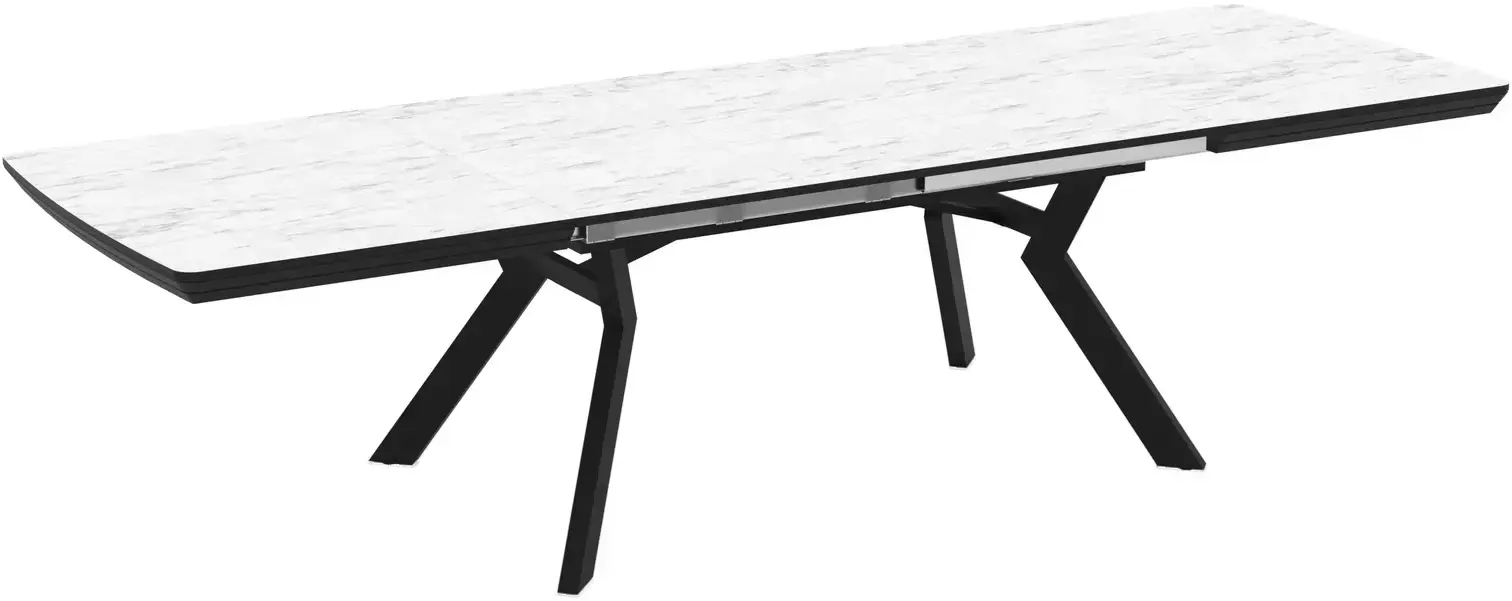 Masa extensibila Magnusplus Robat 160/210/260/310/360x100 Marmo (White Marble/Black) - 6