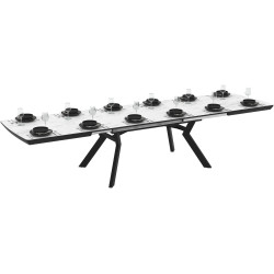 Masa extensibila Magnusplus Robat 160/210/260/310/360x100 Marmo (White Marble/Black) Thumb