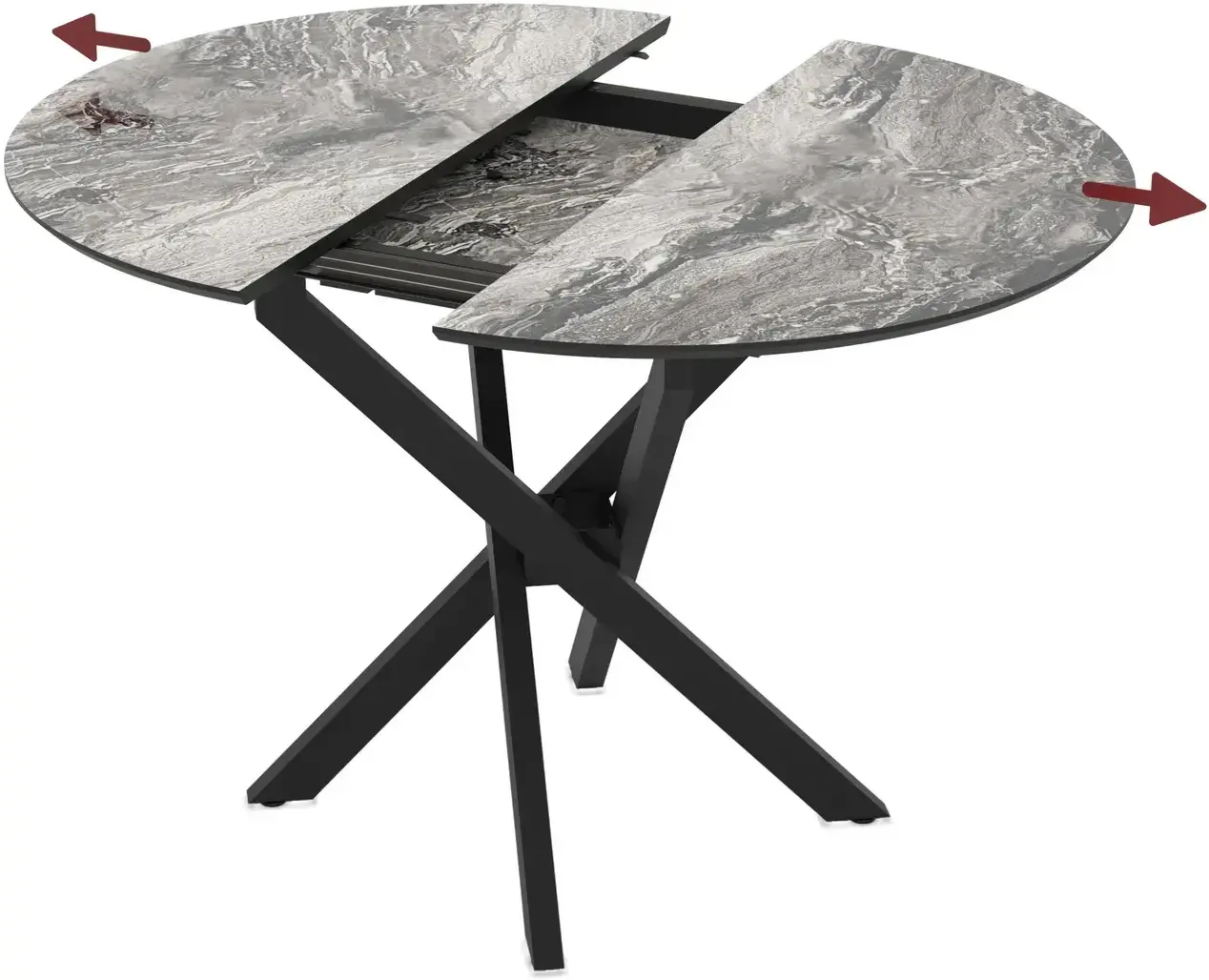 Masa extensibila Magnusplus Ruta 96/126x96 Cosmos High Gloss (Grey Marble/Black) - 2