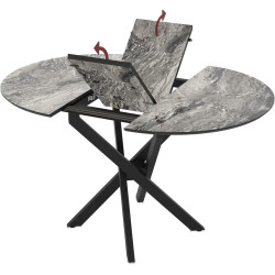 Masa extensibila Magnusplus Ruta 96/126x96 Cosmos High Gloss (Grey Marble/Black) Thumb