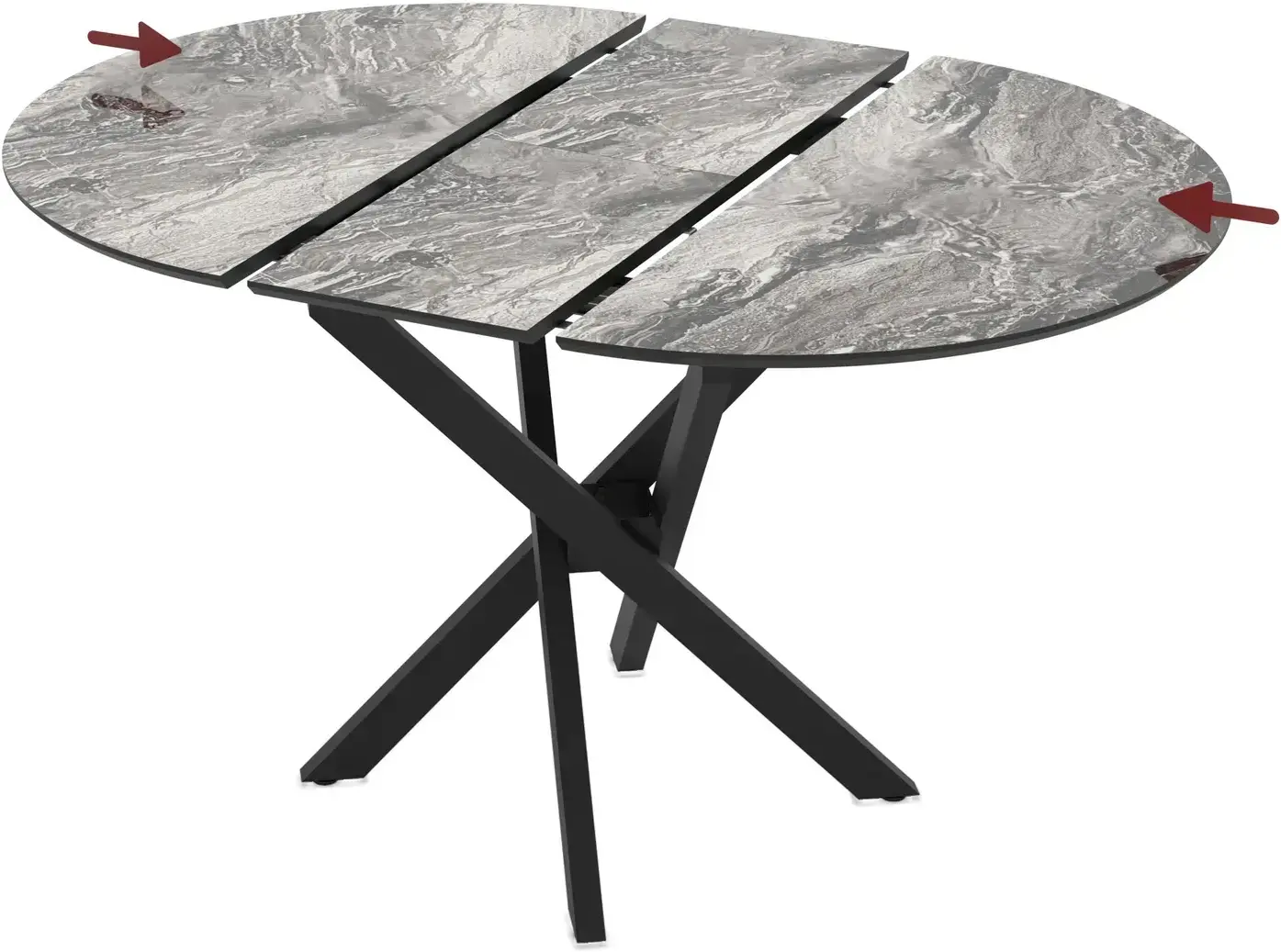 Masa extensibila Magnusplus Ruta 96/126x96 Cosmos High Gloss (Grey Marble/Black) - 4