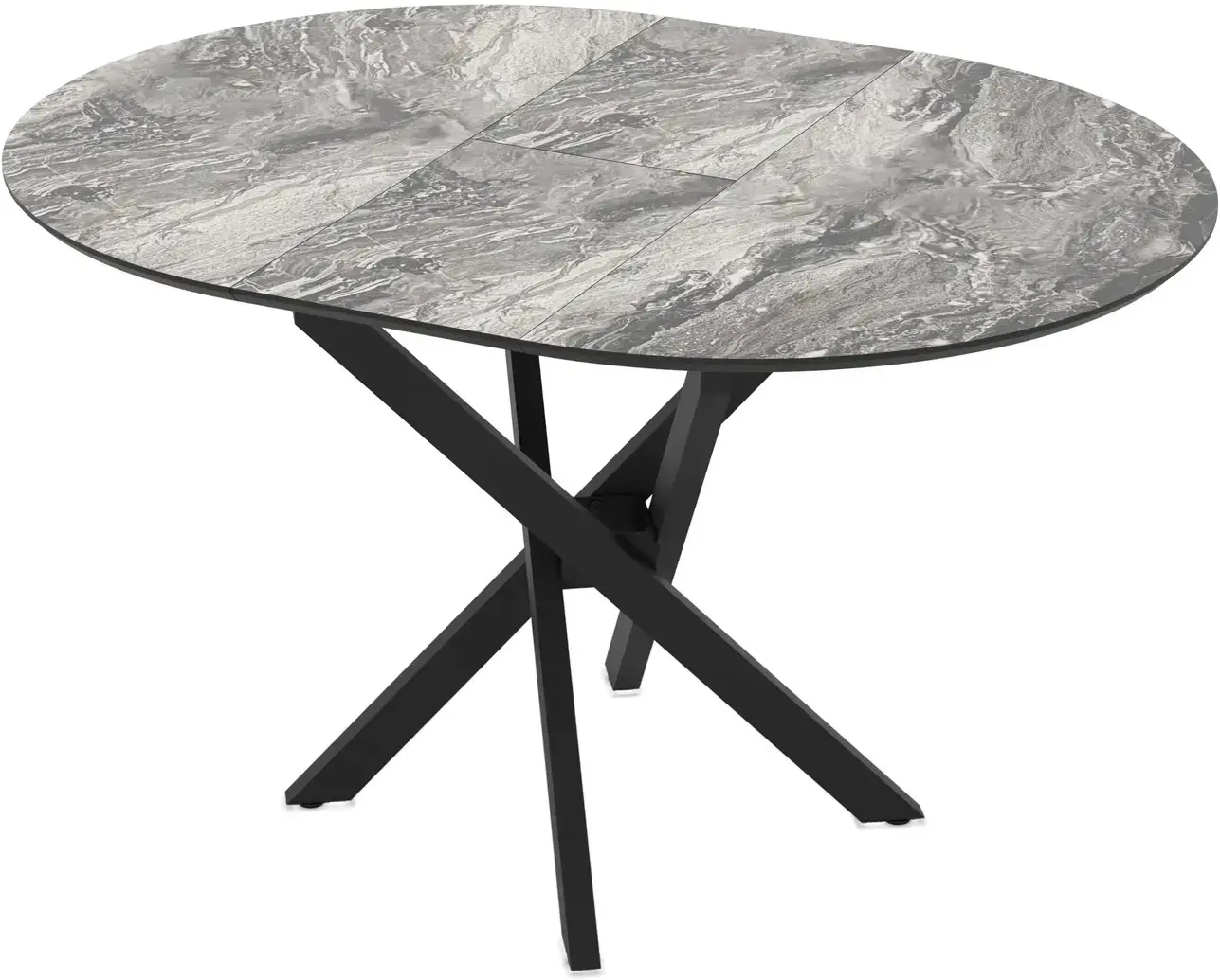 Masa extensibila Magnusplus Ruta 96/126x96 Cosmos High Gloss (Grey Marble/Black) - 5