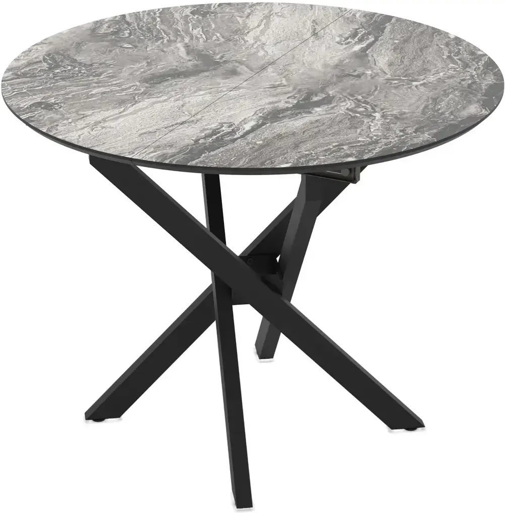 Masa extensibila Magnusplus Ruta 96/126x96 Cosmos High Gloss (Grey Marble/Black)