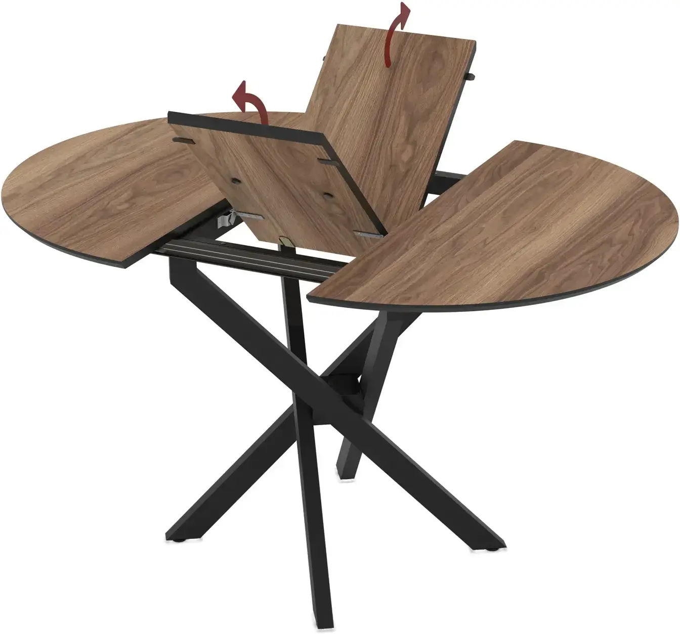 Masa extensibila Magnusplus Ruta 96/126x96 Hazar (Wood/Black) - 3