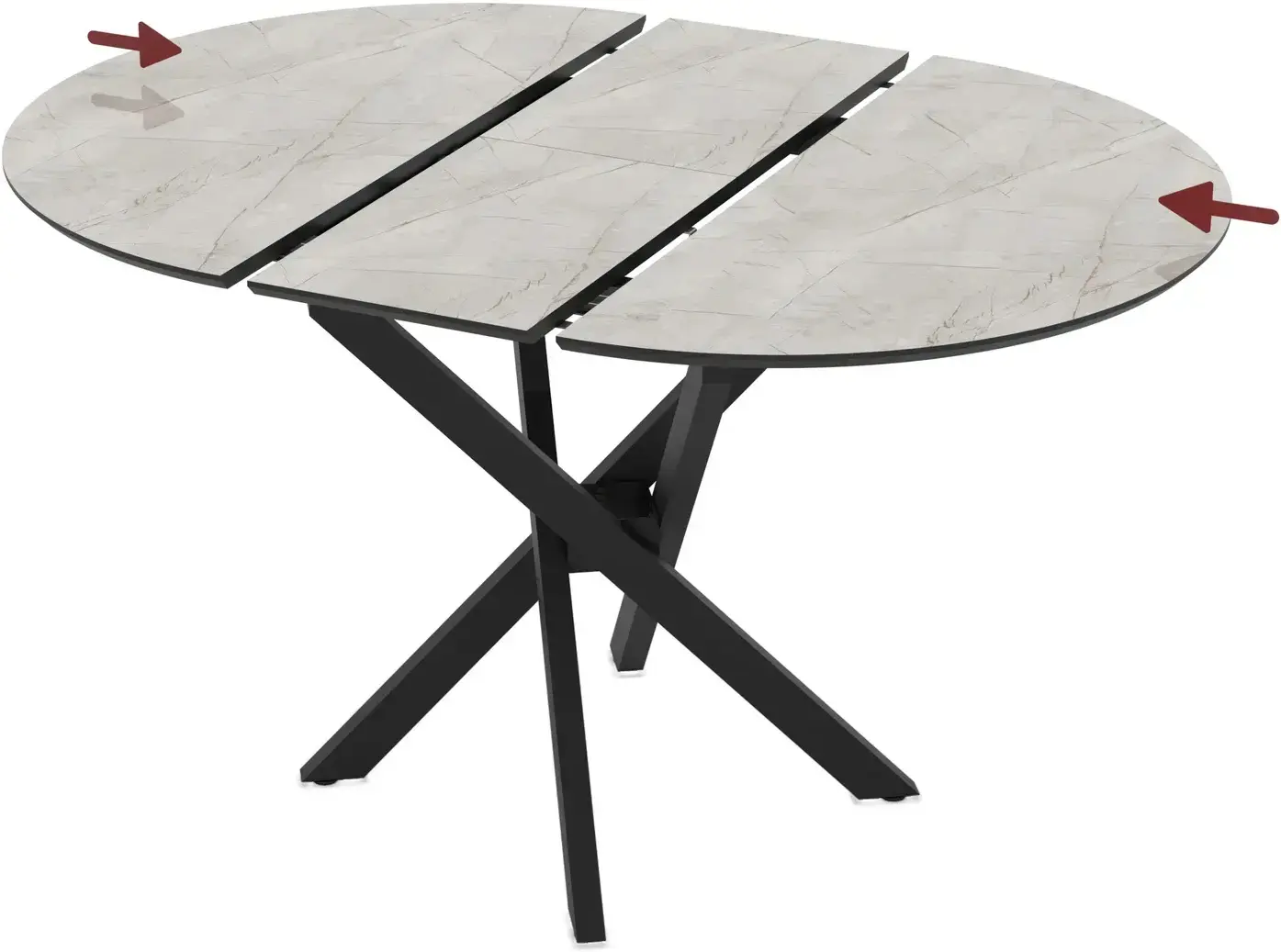 Стол раскладной Magnusplus Ruta 96/126x96 Lagina High Gloss (Light Grey/Black) - 5