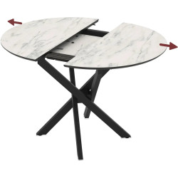 Masa extensibila Magnusplus Ruta 96/126x96 Marmo (White Marble/Black) Thumb