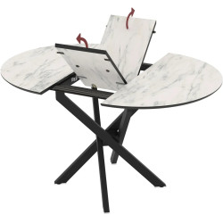 Masa extensibila Magnusplus Ruta 96/126x96 Marmo (White Marble/Black) Thumb