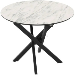 Masa extensibila Magnusplus Ruta 96/126x96 Marmo (White Marble/Black)