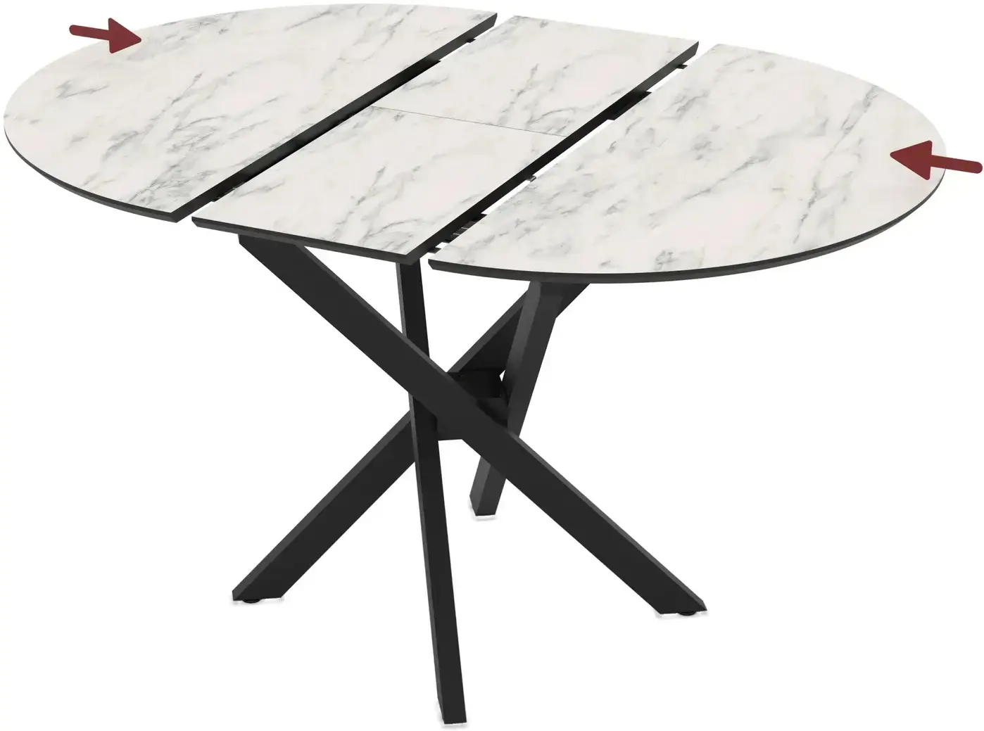 Masa extensibila Magnusplus Ruta 96/126x96 Marmo (White Marble/Black) - 4