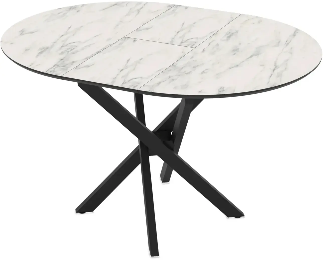 Masa extensibila Magnusplus Ruta 96/126x96 Marmo (White Marble/Black) - 5