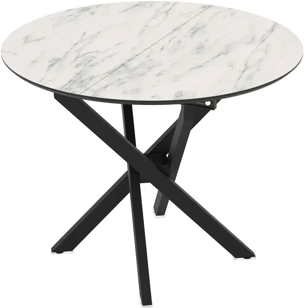 Masa extensibila Magnusplus Ruta 96/126x96 Marmo (White Marble/Black)