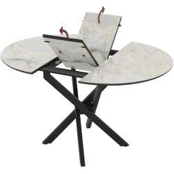 Masa extensibila Magnusplus Ruta 96/126x96 Mola (Grey Marble/Black) Thumb