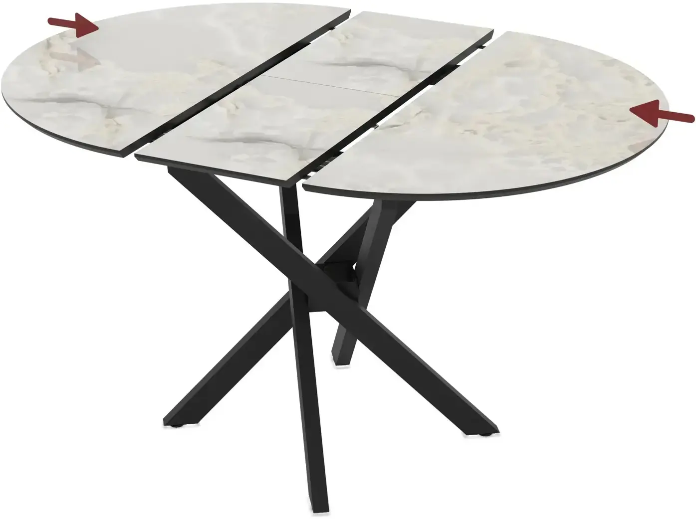 Masa extensibila Magnusplus Ruta 96/126x96 Mola (Grey Marble/Black) - 5