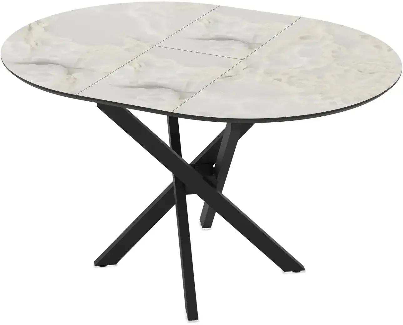 Masa extensibila Magnusplus Ruta 96/126x96 Mola (Grey Marble/Black) - 6