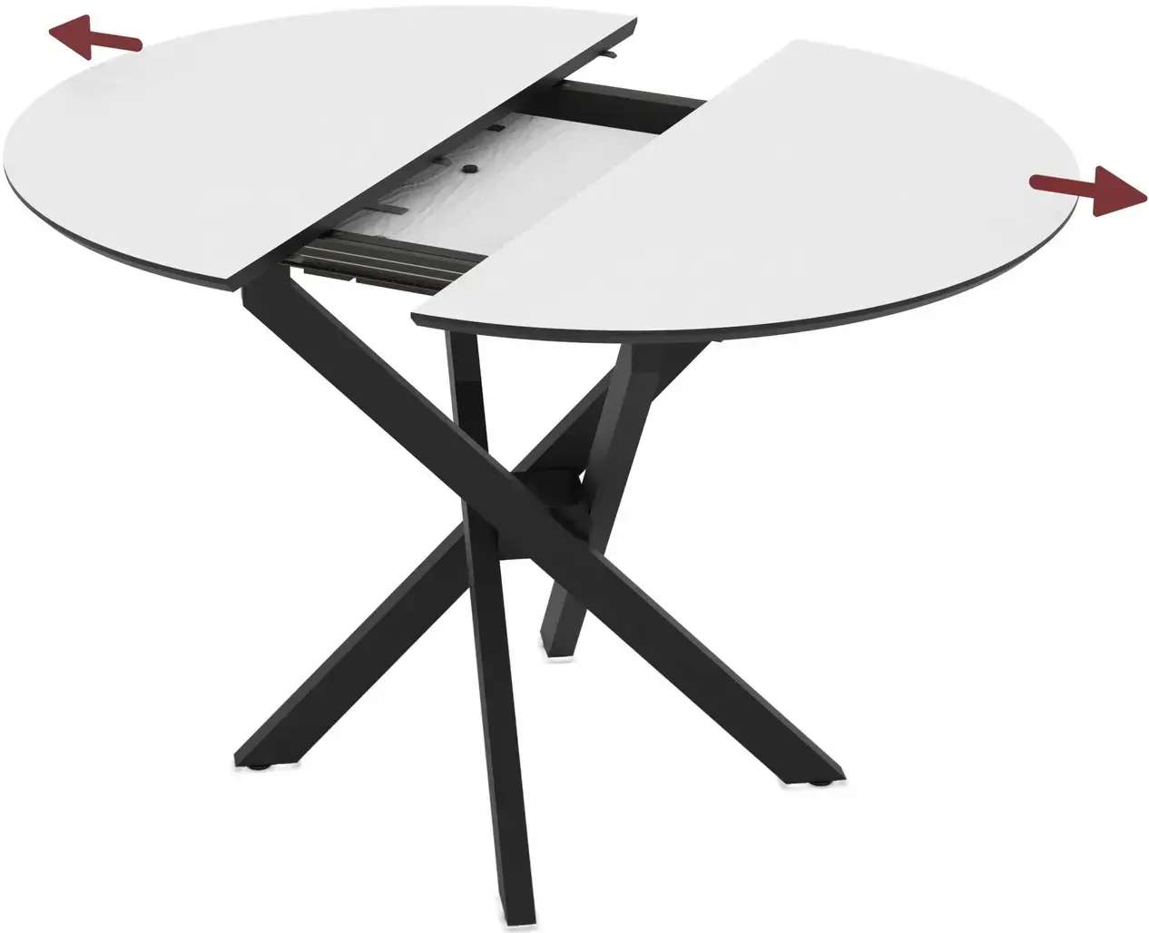 Masa extensibila Magnusplus Ruta 96/126x96 Senkron (White/Black) - 2