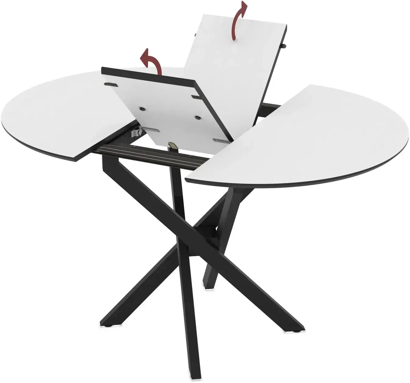 Masa extensibila Magnusplus Ruta 96/126x96 Senkron (White/Black) - 3