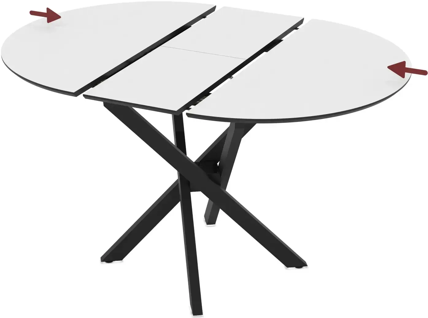 Masa extensibila Magnusplus Ruta 96/126x96 Senkron (White/Black) - 4