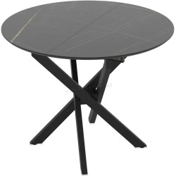 Masa extensibila Magnusplus Ruta 96/126x96 Sonata High Gloss (Black Marble/Black)