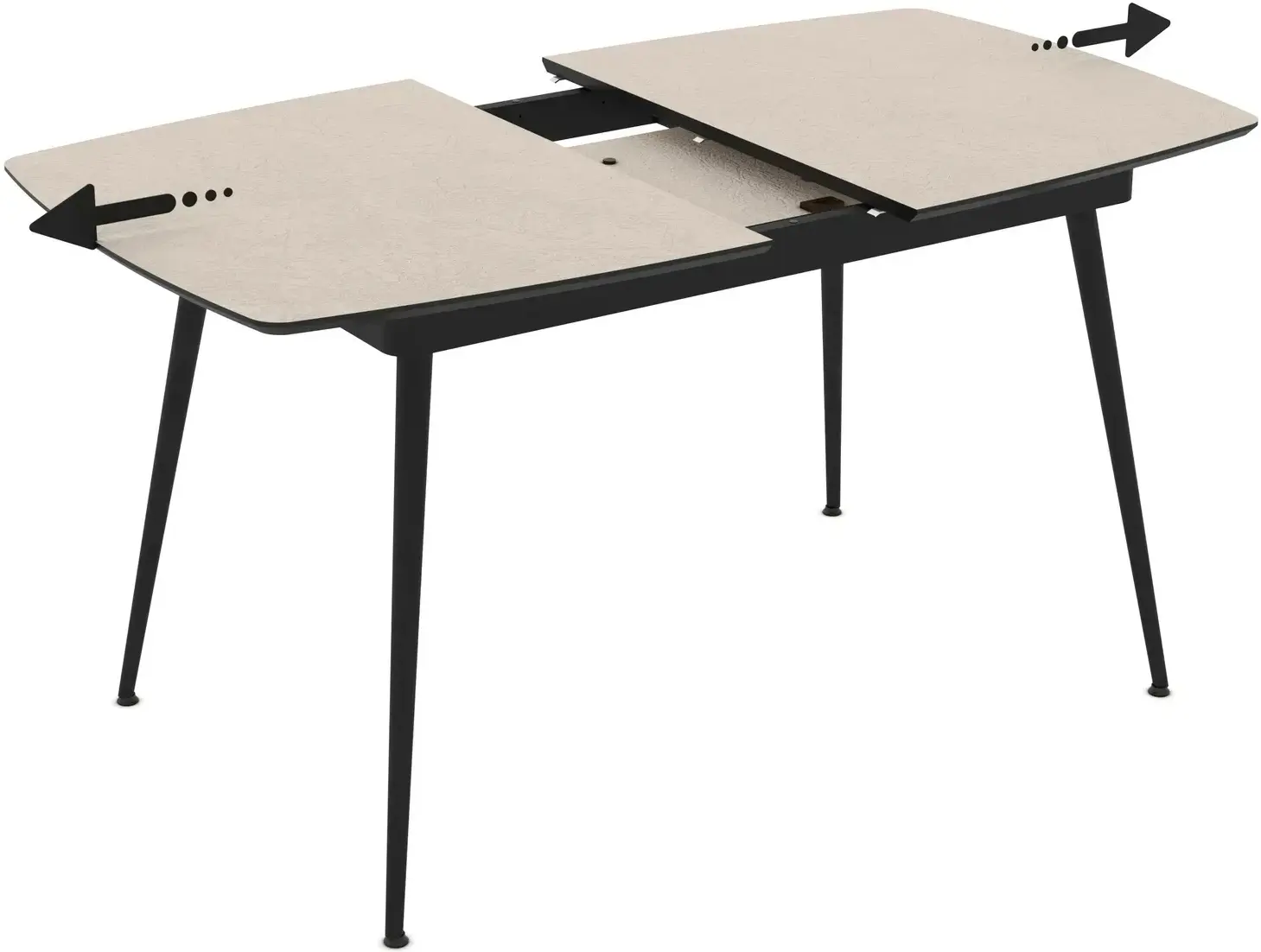 Masa extensibila Magnusplus Yense 125/165x80 Anemon (Beige/Black) - 2