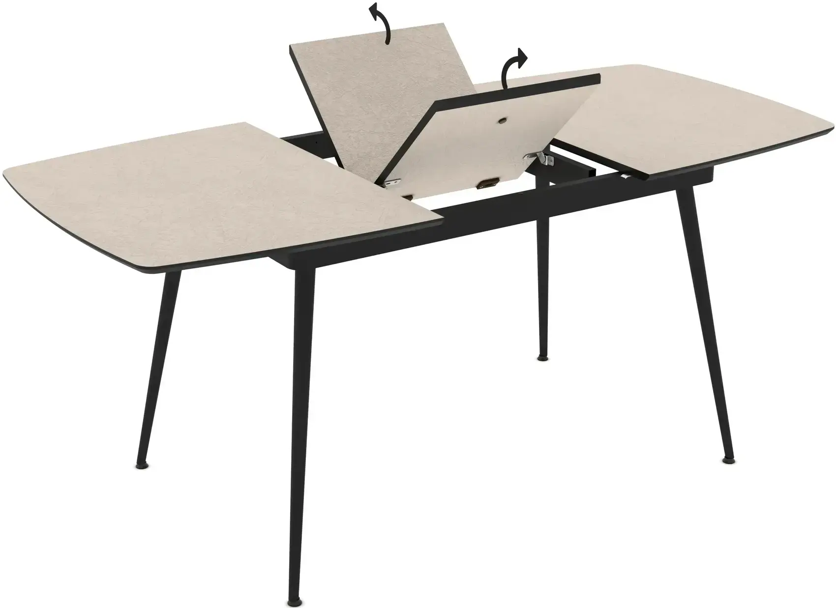 Masa extensibila Magnusplus Yense 125/165x80 Anemon (Beige/Black) - 3