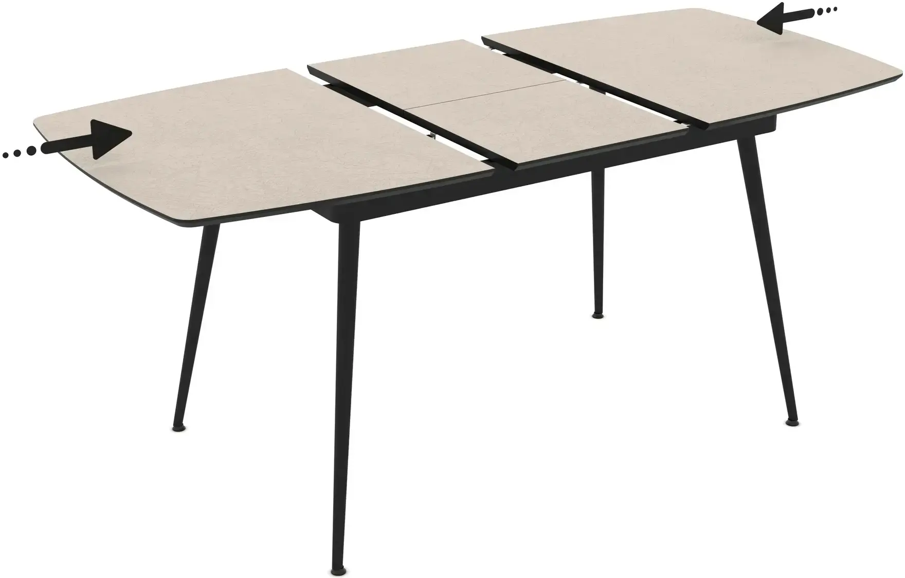 Masa extensibila Magnusplus Yense 125/165x80 Anemon (Beige/Black) - 4