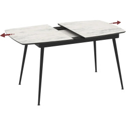 Masa extensibila Magnusplus Yense 125/165x80 Marmo (White Marble/Black) Thumb