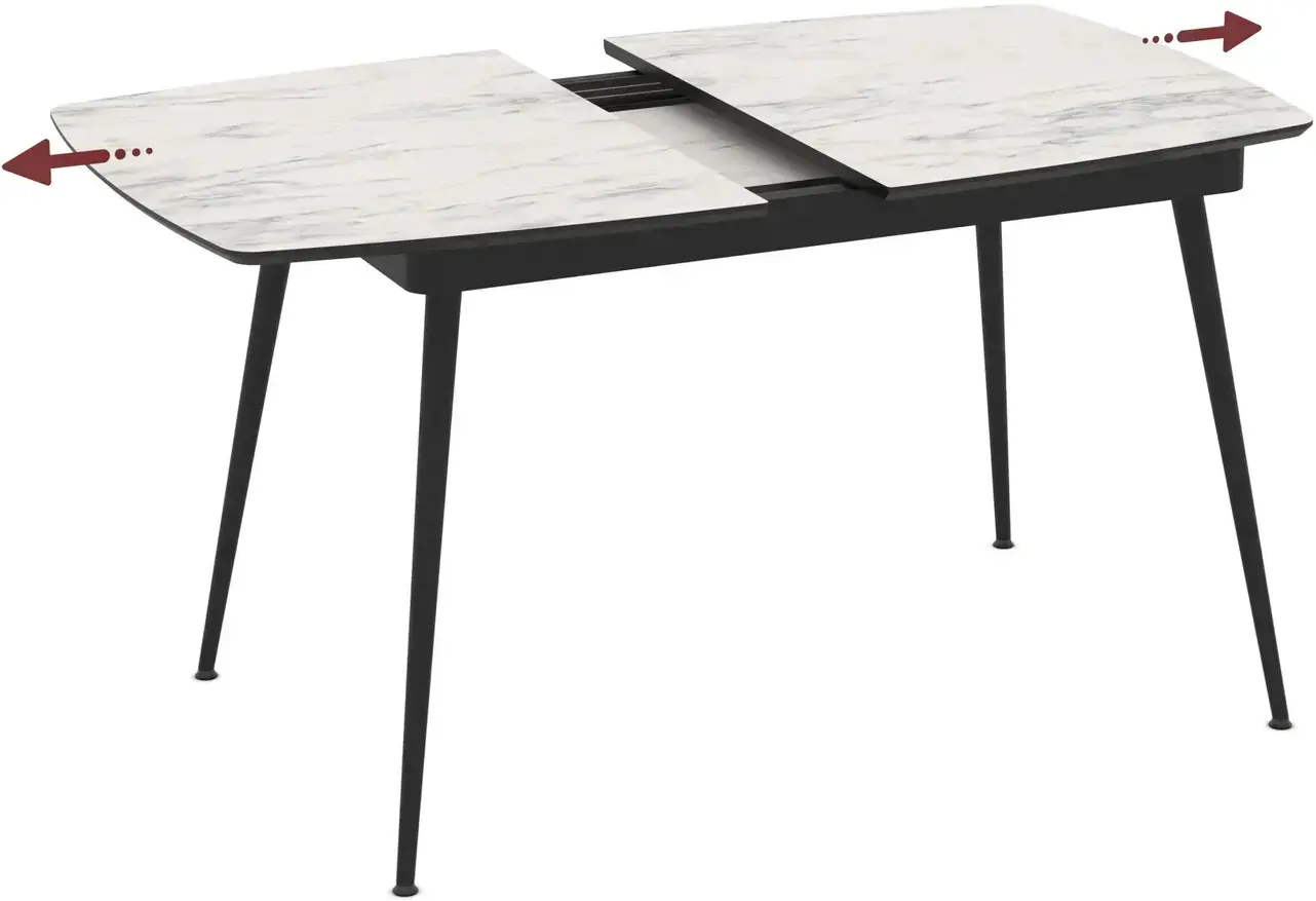 Masa extensibila Magnusplus Yense 125/165x80 Marmo (White Marble/Black) - 2
