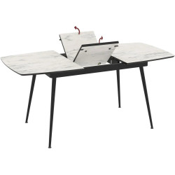 Masa extensibila Magnusplus Yense 125/165x80 Marmo (White Marble/Black) Thumb
