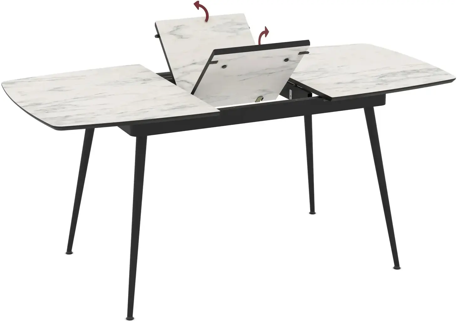 Masa extensibila Magnusplus Yense 125/165x80 Marmo (White Marble/Black) - 3