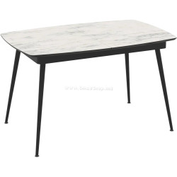 Masa extensibila Magnusplus Yense 125/165x80 Marmo (White Marble/Black)