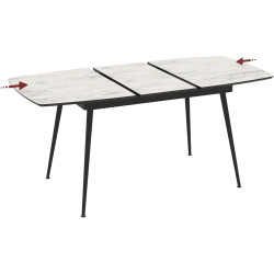 Masa extensibila Magnusplus Yense 125/165x80 Marmo (White Marble/Black) Thumb
