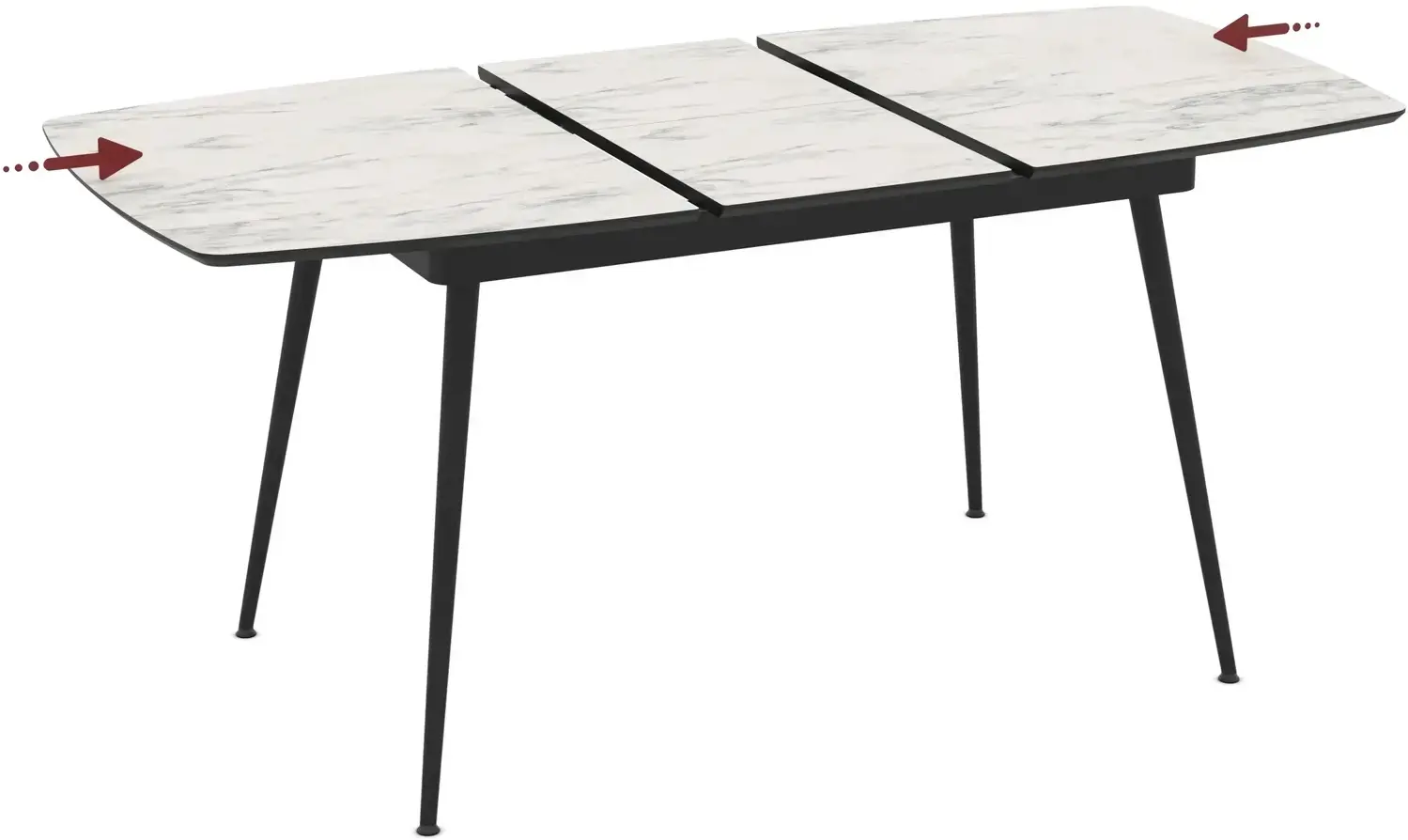 Masa extensibila Magnusplus Yense 125/165x80 Marmo (White Marble/Black) - 4