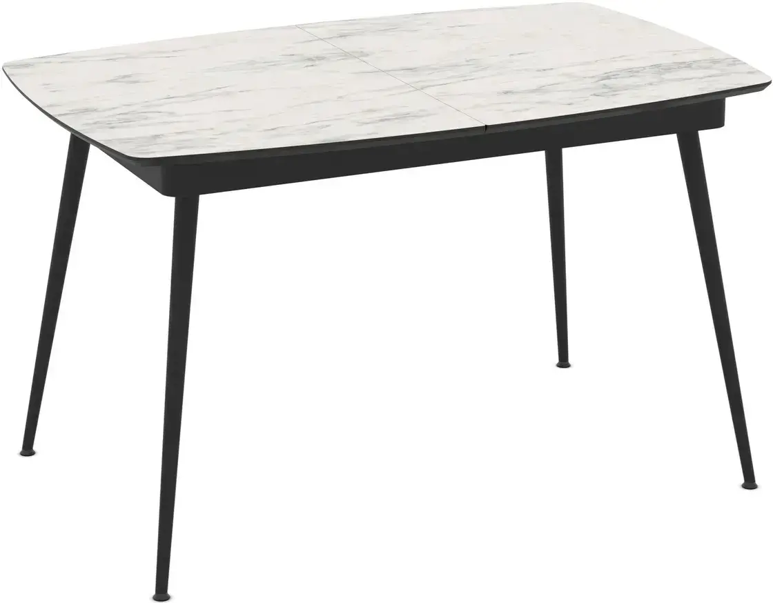 Masa extensibila Magnusplus Yense 125/165x80 Marmo (White Marble/Black)