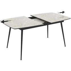 Masa extensibila Magnusplus Yense 125/165x80 Mola (Grey Marble/Black) Thumb