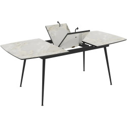 Masa extensibila Magnusplus Yense 125/165x80 Mola (Grey Marble/Black) Thumb