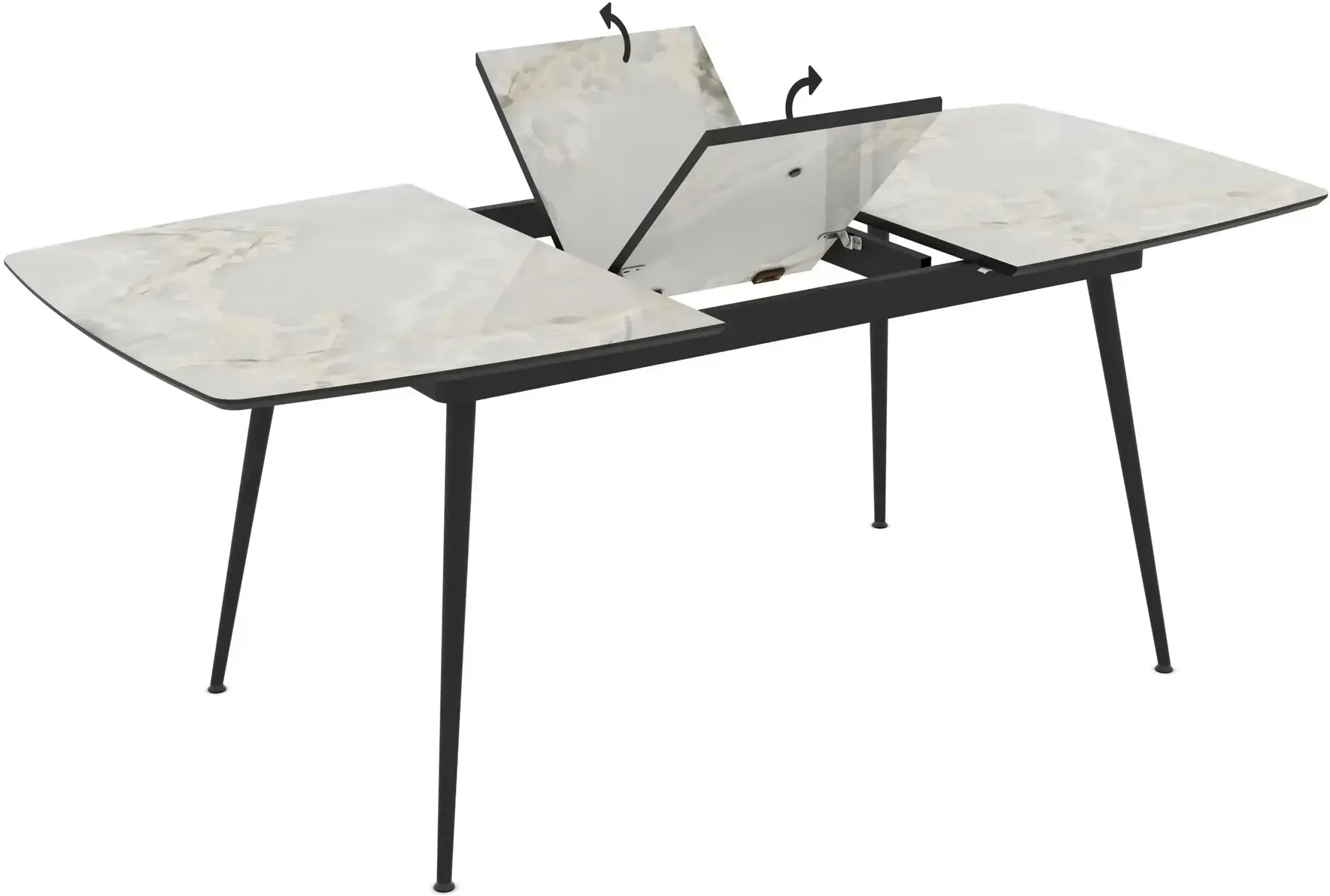 Masa extensibila Magnusplus Yense 125/165x80 Mola (Grey Marble/Black) - 3