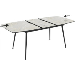 Masa extensibila Magnusplus Yense 125/165x80 Mola (Grey Marble/Black) Thumb